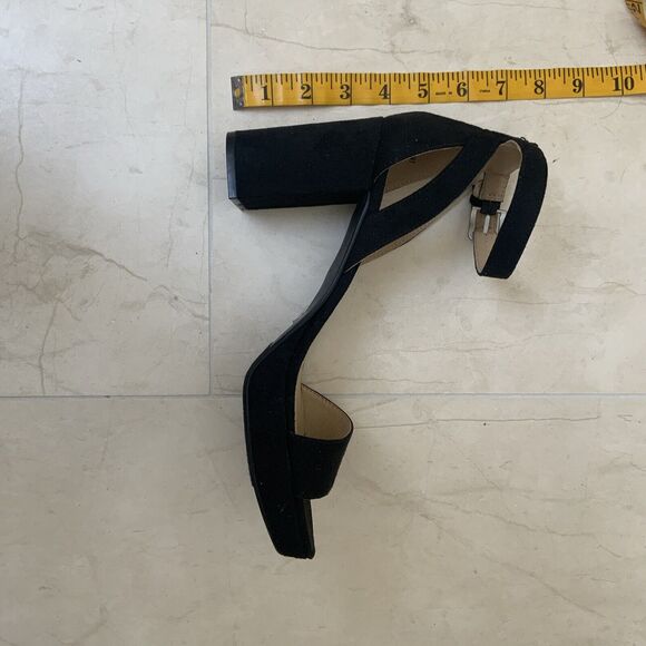 Chinese Laundry Sz US 10 Sandals Heels Shoes Black Suede Ankle Strap NWOB - Picture 12 of 12